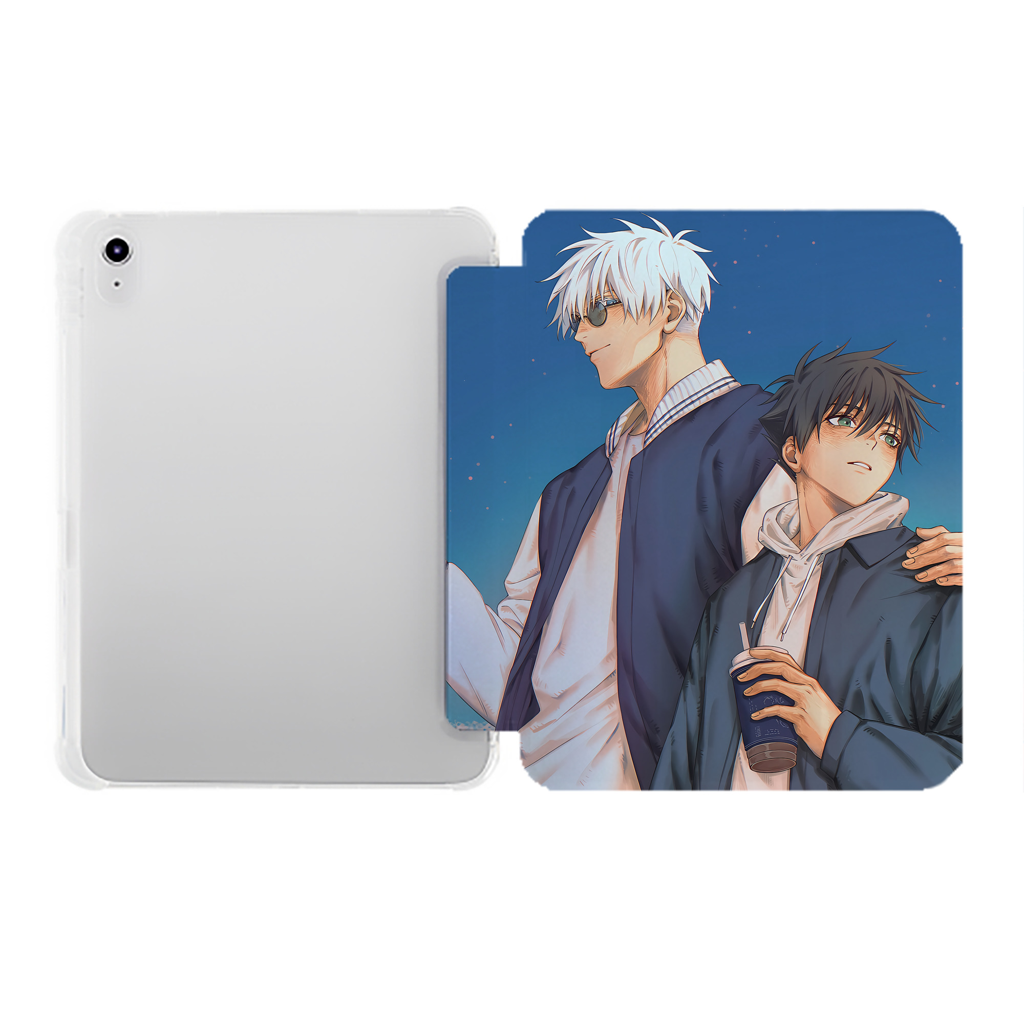 （画像用） 呪術廻戦 Jujutsu Kaisen IPad ケース ペン収納付き 三つ折りスタンド PUレザー×シリコン 対応機種9.5/10.5/10.9インチ
